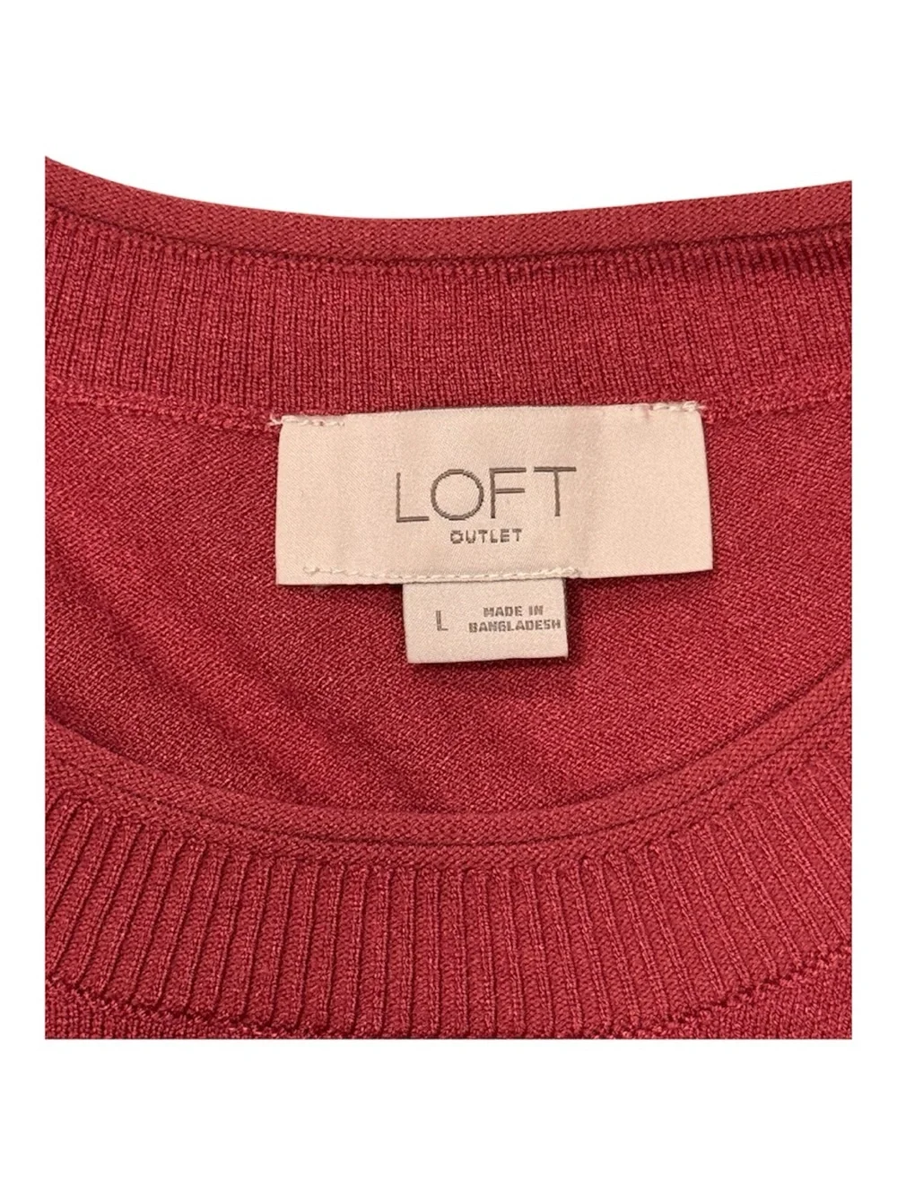 LOFT Outlet Mauve / Dusty Rose Short Sleeve Knit Sweater Top - Large